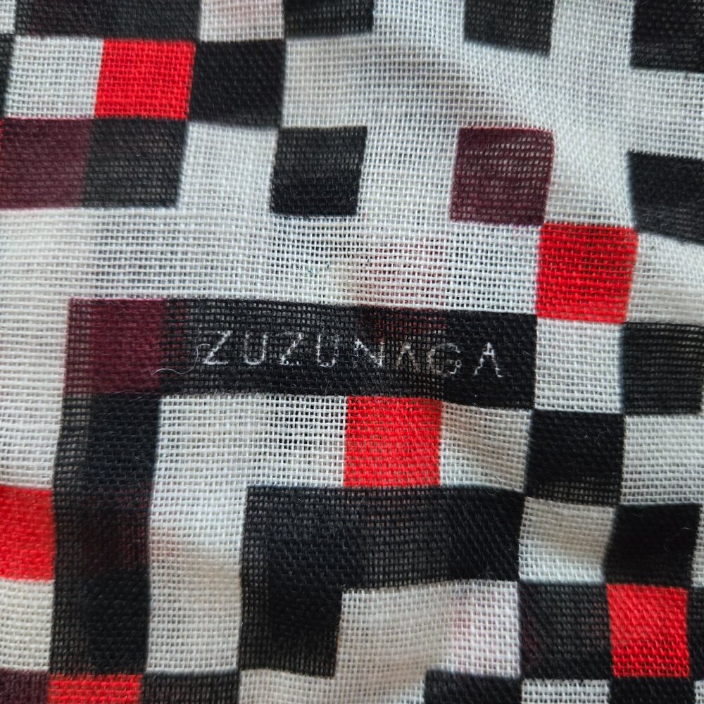 100% wool scarf geometric pattern - Picture 7 of 8